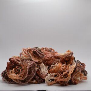 Homemade Brown and Peach Ruffle Scarf